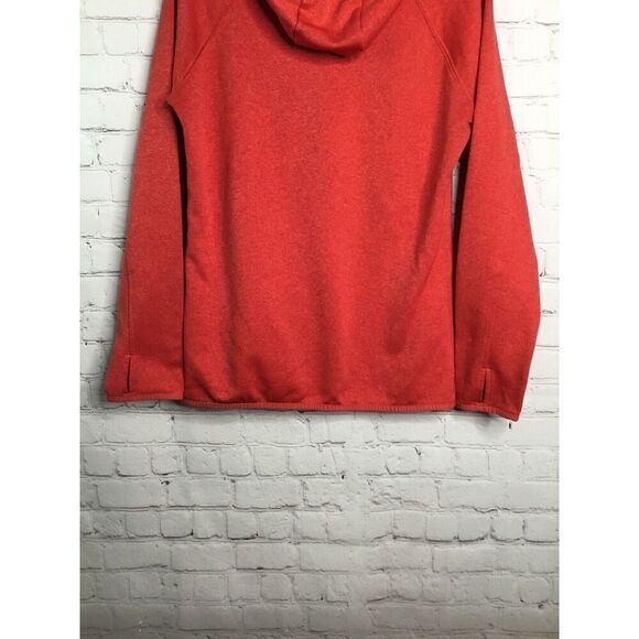 The North Face Womens Medium Red Sweatshirt Hoodie Kangaroo Pocket Thumbhole Slv - Picture 4 of 11
